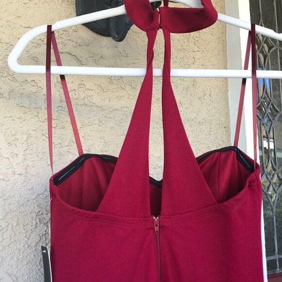 Sequin Hearts Red Sleeveless Chocker Dress Sz 5 - Picture 7 of 14